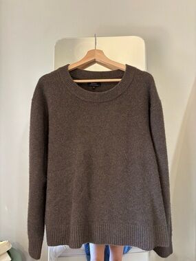 Quince BROWN Cashmere Crewneck Sweater